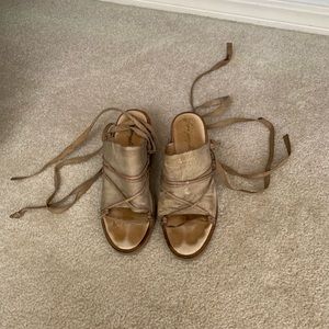 Leather free people wedges